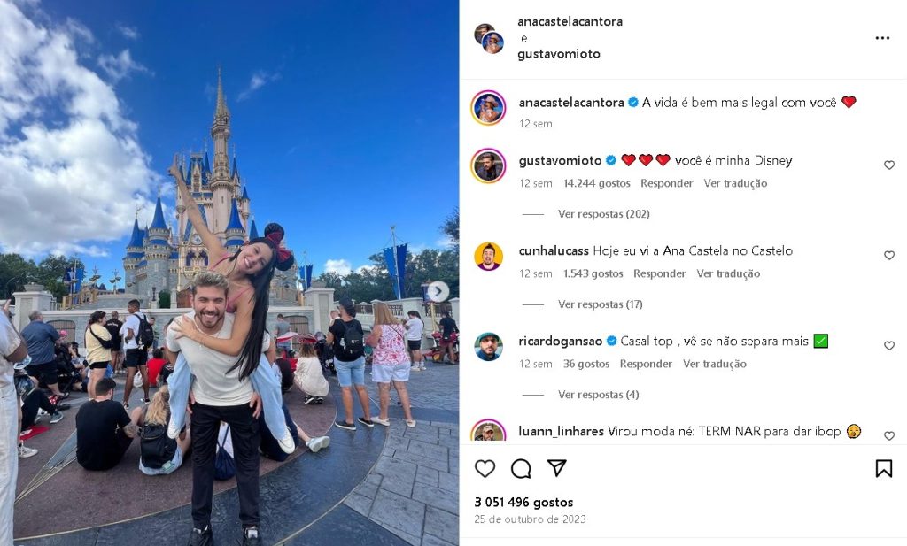 Ana Castela e Gustavo Mioto na Disney