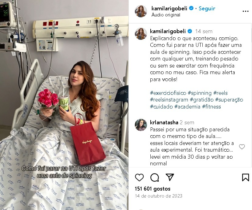 Kamila Rigobeli foi diagnosticada com Rabdomiólise