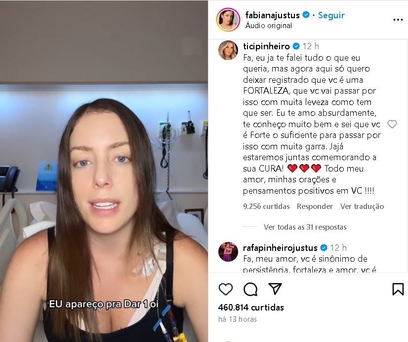 Fabiana Justus fala sobre doença 