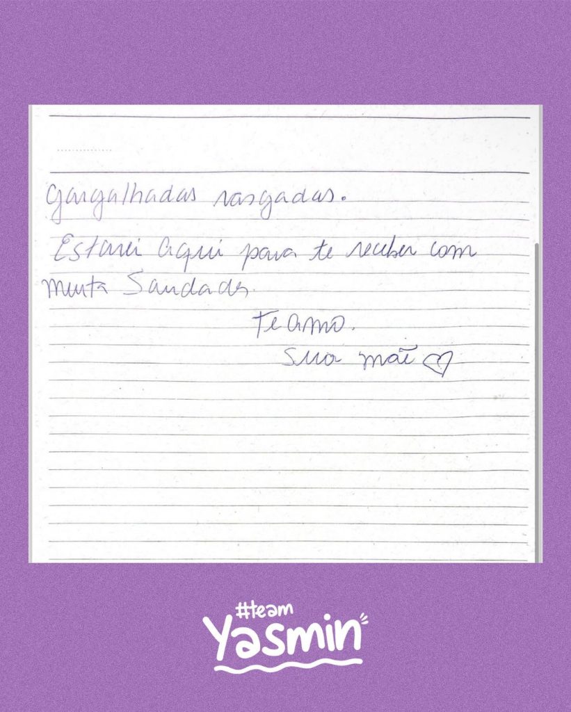 Final da carta triturada de Yasmin Brunet