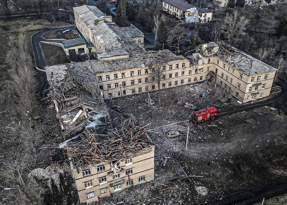 Destruição causada pela guerra contra a Rússia