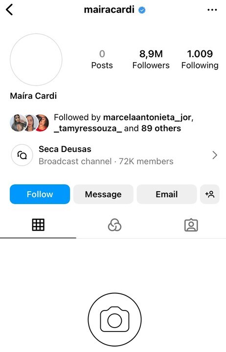 Maíra Cardi reativa sua conta do instagram