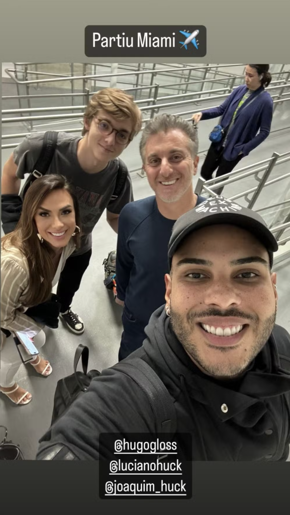 Luciano Huck, Nicole Bahls e Hugo Gloss vão para festa de Anitta