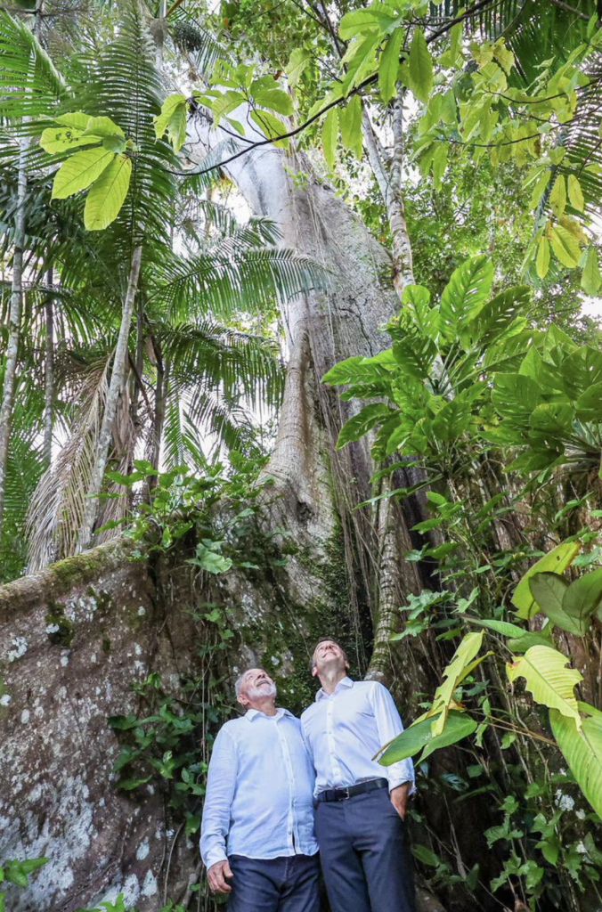 Lula e Emmanuel Macron em Belém, no Pará