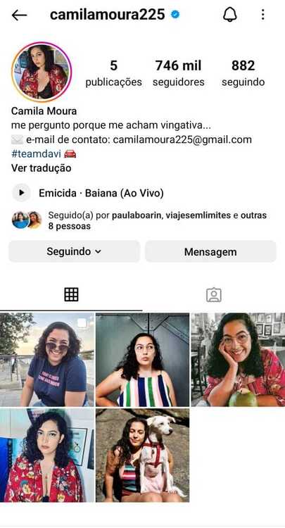 Camila Moura e alguns de seus stories no Instagram, dando a entender o fim do relacionamento com Lucas Henrique