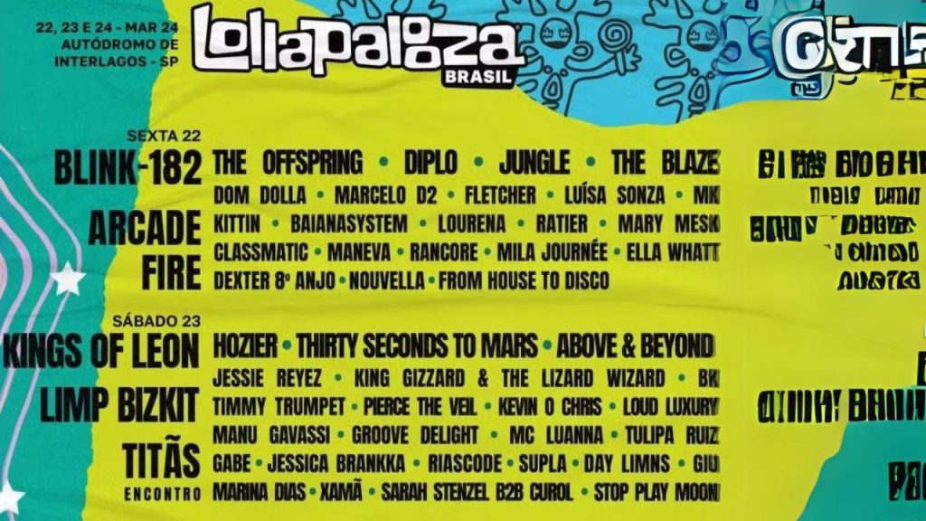 Parte da programação do Festival Lollapalooza este ano em São Paulo. (Foto: Reprodução/Gshow).