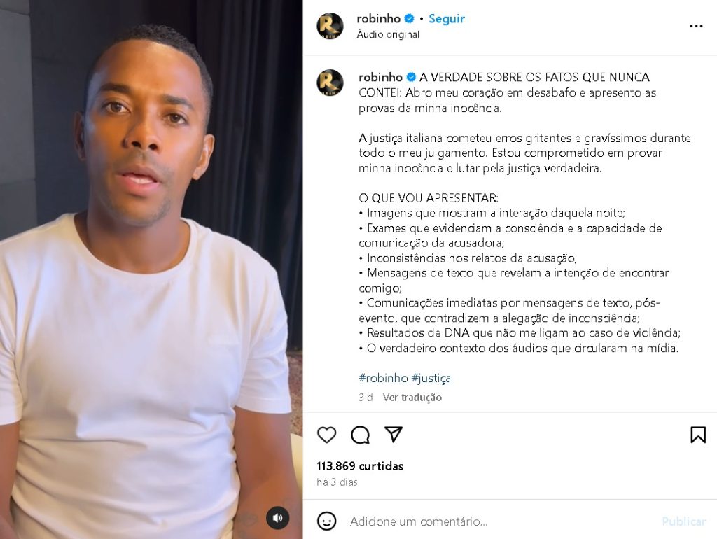 vídeo de robinho