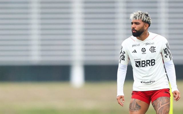 Gabigol em treino do Flamengo