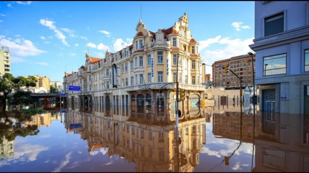 Ruas alagadas no Rio Grande do Sul