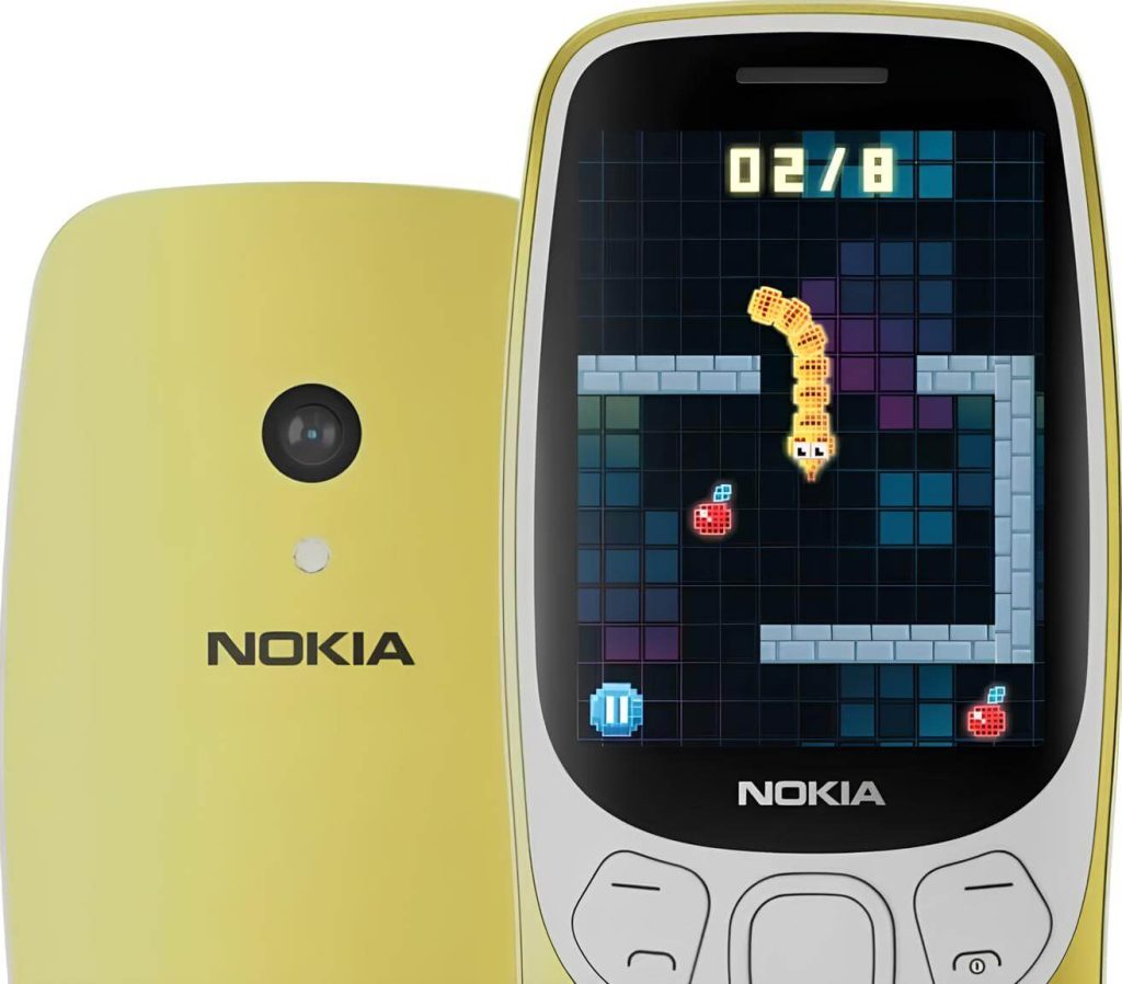 Jogo da cobrinha em novo modelo de relançamento do Nokia 3210