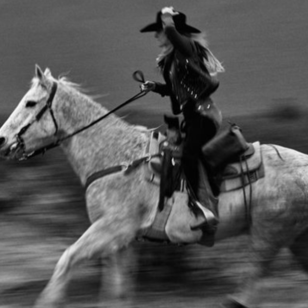 Cantora Lainey Wilson montada em cavalo divulga o sucesso de sua faixa "Wildflowers And Wild Horses" (Foto: reprodução/Instagram/@laineywilson)
