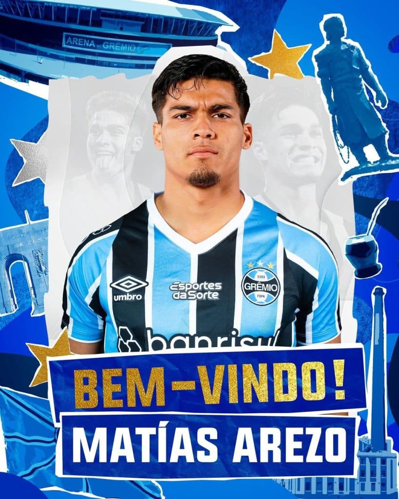 Anúncio do jogador contratado pelo Grêmio