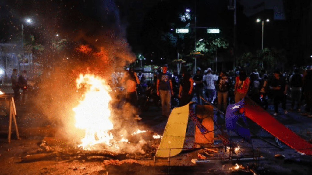 Protestos ocorrem na Venezuela, após as eleições