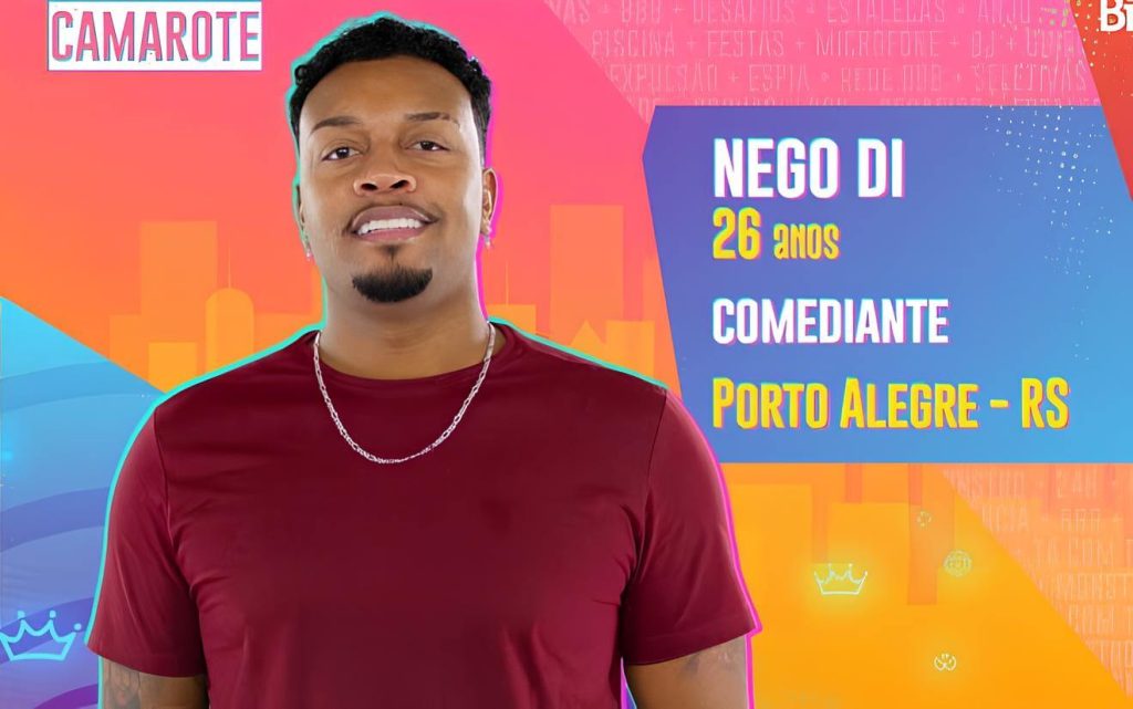 Em 2021, Nego Di participou do reality show da Globo, “Big Brother Brasil”