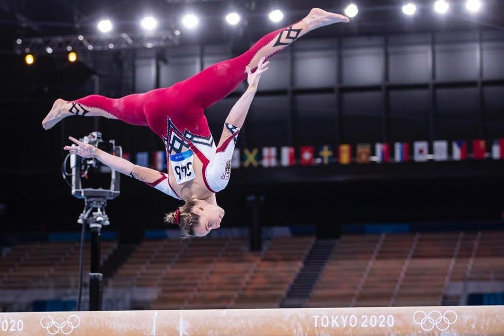 Sarah Voss durante os Jogos Olímpicos de Tóquio 