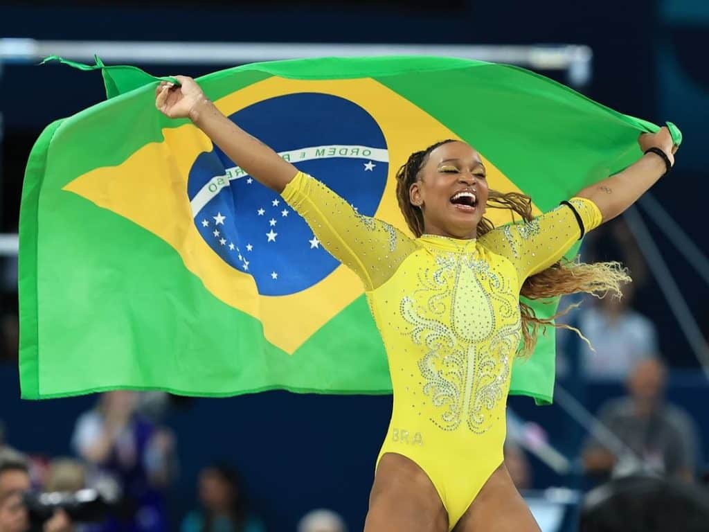 Bandeira do Brasil na comemoração de Rebeca